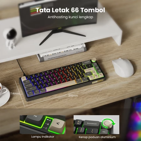 royal-kludge-rk-r65-black-66-key-wired-gaming-keyboard-tata-letak-66-tombol